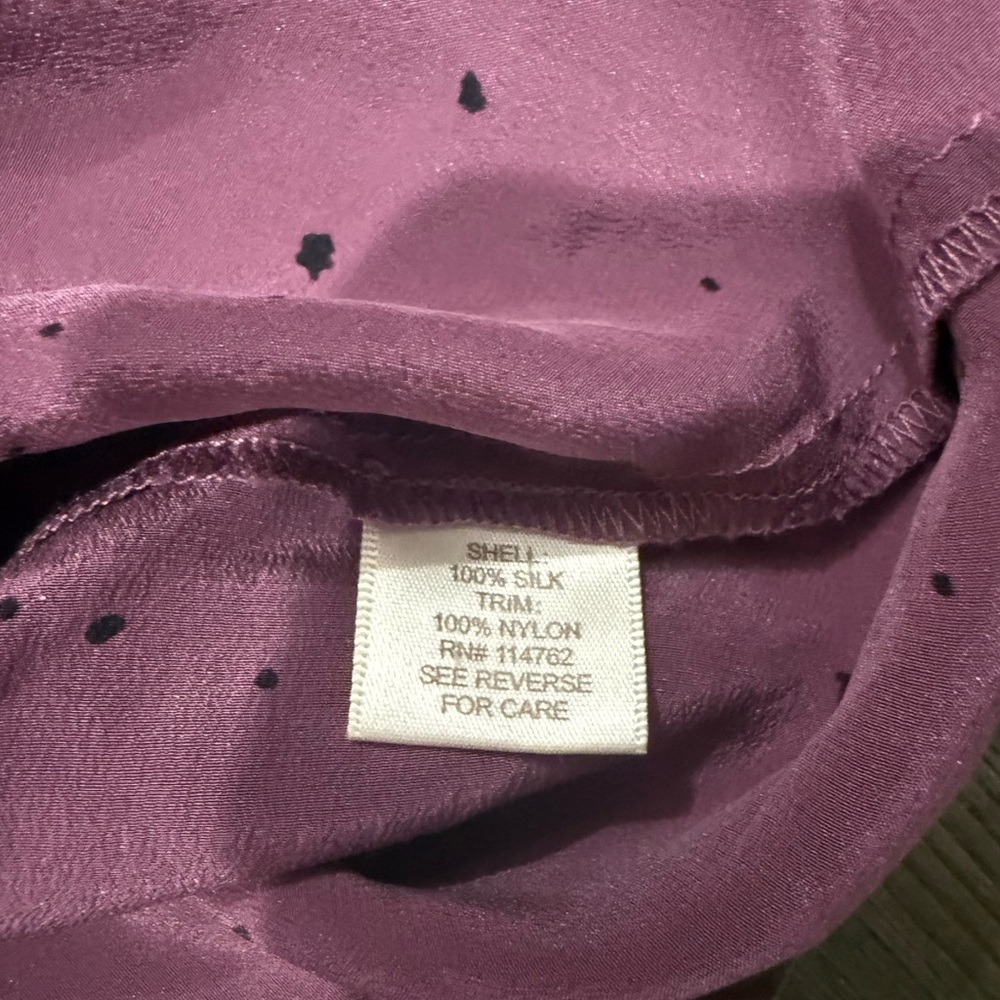 Petticoat Alley 100% Silk Purple Black Sleeveless Top Women’s XS - Picture 4 of 4